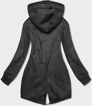 DŁUGA DAMSKA BLUZA SPORTOWA GRAFITOWA (AMG816)