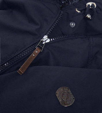Wodoodporna parka damska granatowo-szara (m-923)