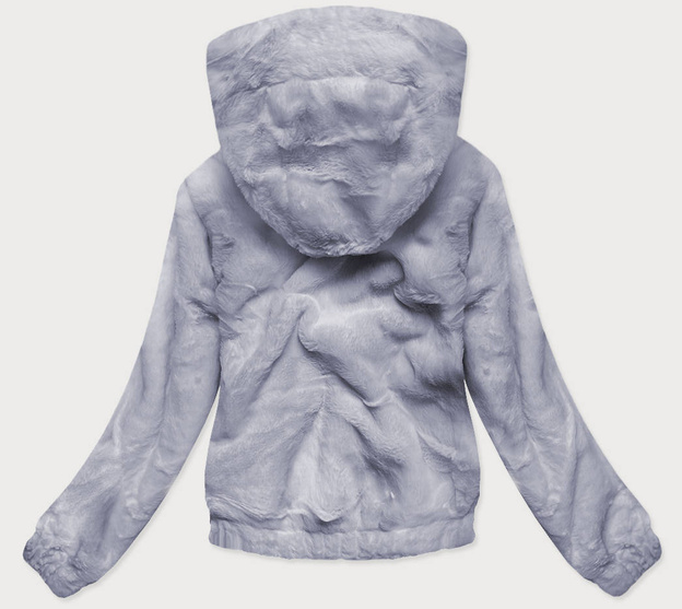 KRÓTKA KURTKA DAMSKA OVERSIZE FUTRO SZARA (BR9597-9)