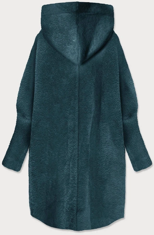 Narzutka-kurtka a'la alpaka z kapturem morska (AL-19)