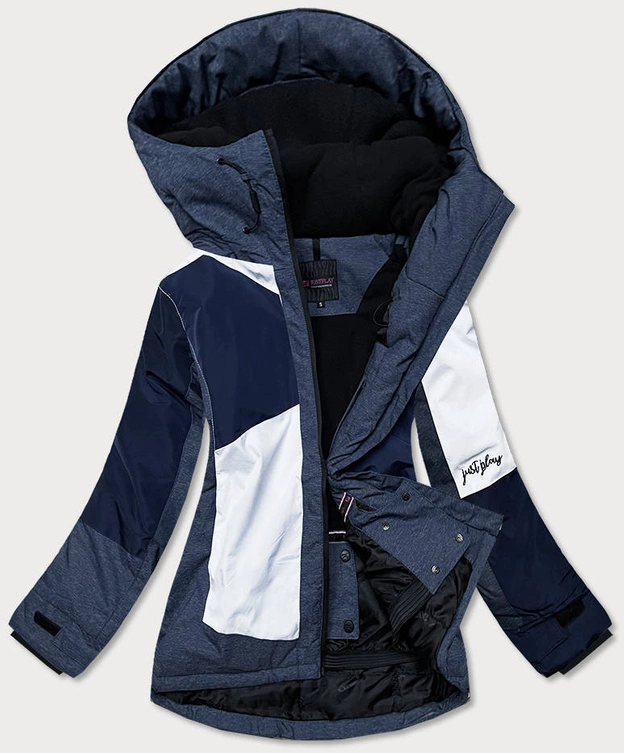 DAMSKA KURTKA ZIMOWA NARCIARSKA GRANATOWO-BIAŁA (B2359)