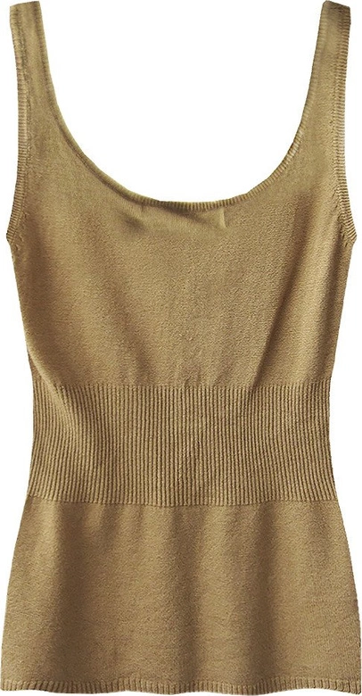 SWETERKOWA BLUZKA NA RAMIĄCZKACH KARMELOWA (1104)