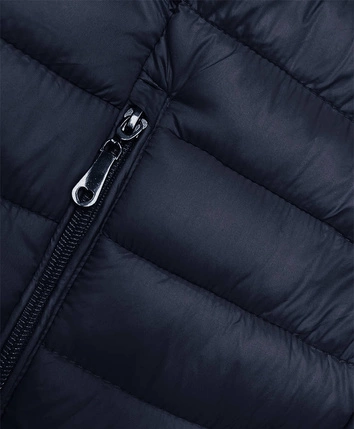 Pikowana kurtka damska ze stójką granatowa (16M9111-215)