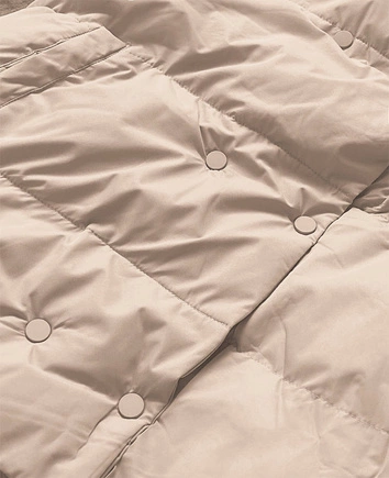 KRÓTKA KURTKA ZIMOWA Z WYSOKĄ STÓJKĄ BEŻOWA (5M729-62)