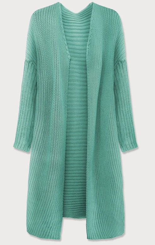 DAMSKI SWETER OVERSIZE KARDIGAN MIĘTA (614ART)