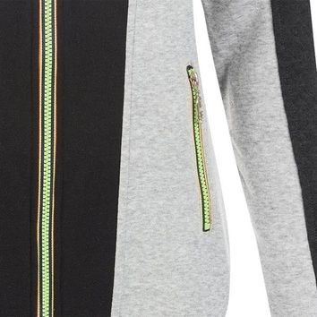 GRUBA BLUZA Z KAPTUREM SZARO-CZARNA (AY702)