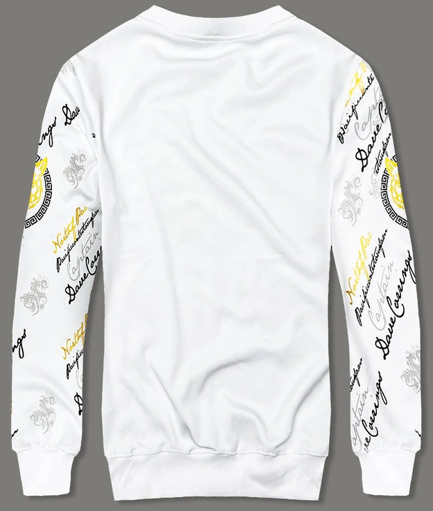 Męska bluza z nadrukiem biała (8B1106-1)