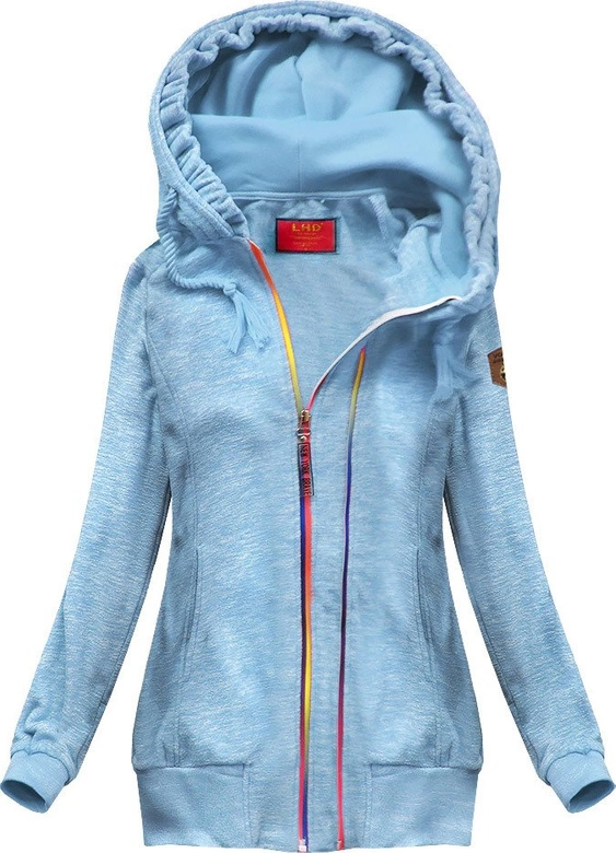 BLUZA Z KOLOROWYM SUWAKIEM BŁĘKITNA (391)