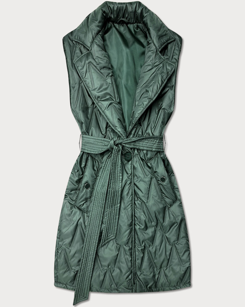 Pikowana kamizelka z paskiem Goodlookin khaki (B8603-11)