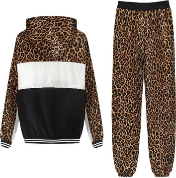 DRES DAMSKI Z ŁĄCZONYCH MATERIAŁÓW BRĄZOWY (467ART)