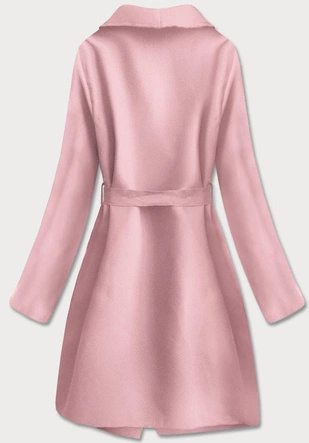 Minimalistyczny płaszcz damski antyczny róż (747ART)
