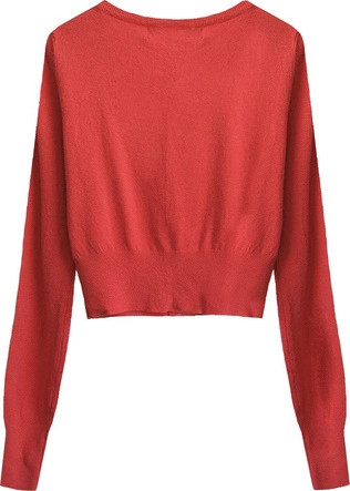 KRÓTKI ZDOBIONY SWETEREK CZERWONY (X1518X)