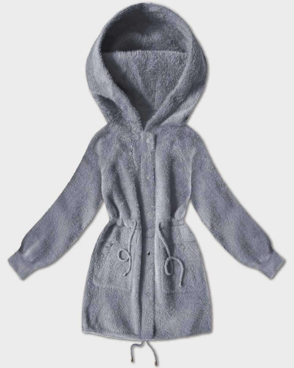 Wełniana kurtka typu alpaka szara (W017#)