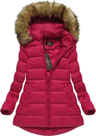 ASYMETRYCZNA KURTKA Z KAPTUREM CZERWONA (7675)