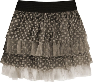 SPÓDNICA MINI W GROSZKI BRĄZOWA (379ART)