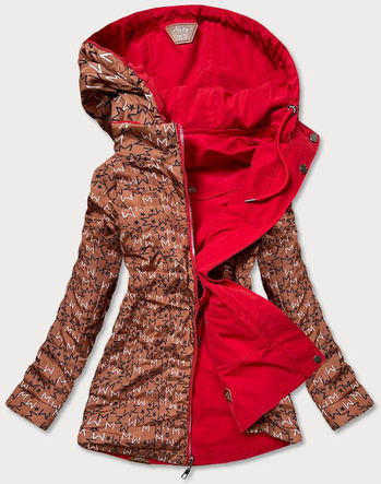 Damska kurtka parka/pikowana dwustronna czerwona (can-621)