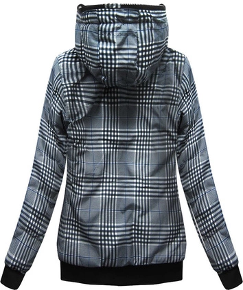 DWUSTRONNA BLUZA Z KAPTUREM GRANATOWO-BIAŁA (659A)