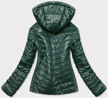 PIKOWANA KURTKA DWUSTRONNA DAMSKA BUTELKOWA ZIELEŃ (RQW-6843)