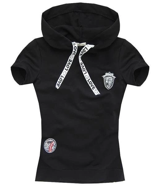 DRESOWY T-SHIRT Z KAPTUREM CZARNY (5735/1)