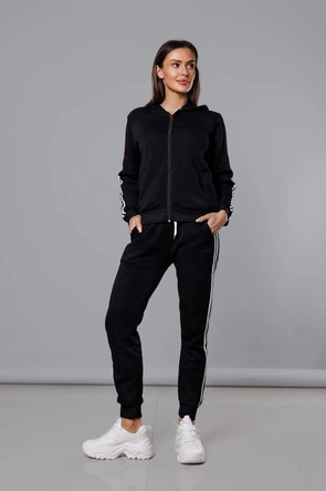 Dres damski z lampasami czarny-biały (KK0057)