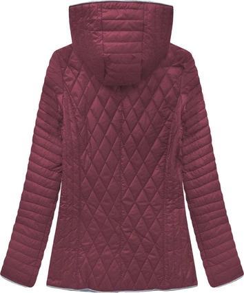 PIKOWANA KURTKA Z KAPTUREM BORDOWA (B9508)