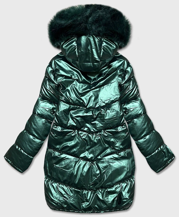 DWUSTRONNA KURTKA DAMSKA ZIMOWA ZIELONO-BRĄZOWA (HS-807)