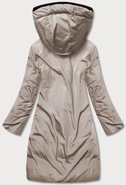 DŁUGA DWUSTRONNA KURTKA ZIMOWA CZARNY/CAPPUCCINO (L22-9852-1/62)