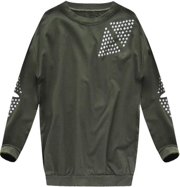 KOMPLET DRESOWY Z NITAMI I ROZCIĘCIAMI KHAKI (76ART)