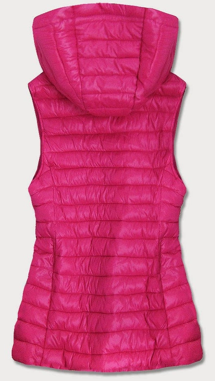 PIKOWANY BEZRĘKAWNIK Z KAPTUREM DAMSKI RÓŻOWY (7003)