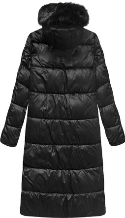 DŁUGA KURTKA Z KAPTUREM CZARNA (PM7231)