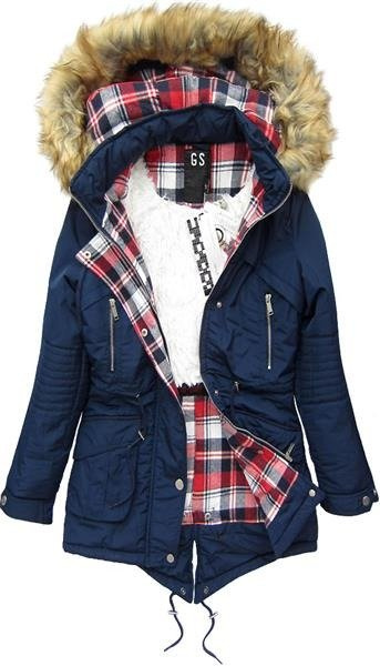 GRANATOWA PARKA ZIMOWA (7180W)