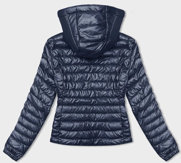 Pikowana kurtka damska z kapturem granatowa (16M9105-215)