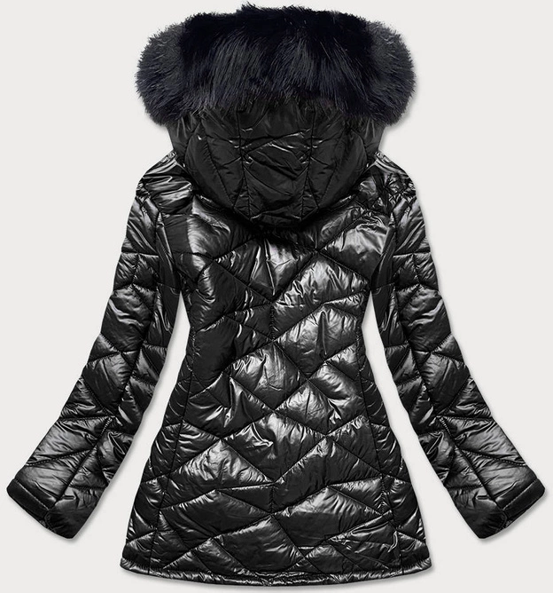 Damska kurtka przejściowa plus size czarna (mm21-76)