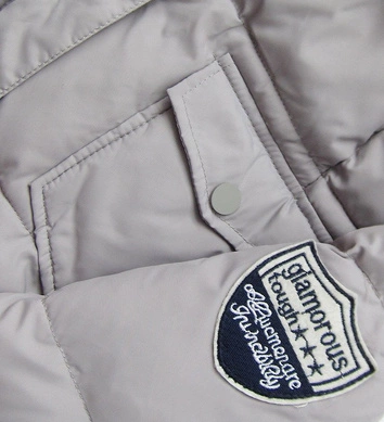 KURTKA ZIMOWA Z PUCHEM NATURALNYM SZARA (8087)