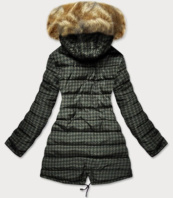 Dwustronna damska  kurtka zimowa khaki (w557big)