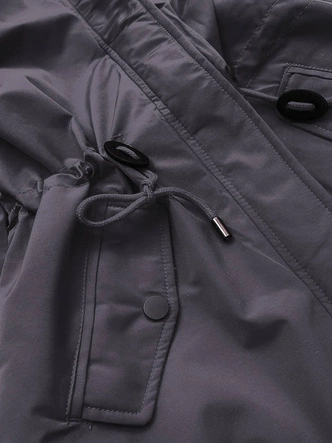 KURTKA PARKA DAMSKA Z KAPTUREM SZARA (6364)