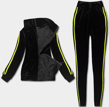 Sportowy komplet z legginsami czarny-limonka (YP-9967)