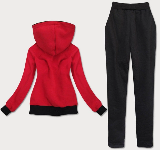 DRES DAMSKI Z KAPTUREM CZERWONY (AMG570A)