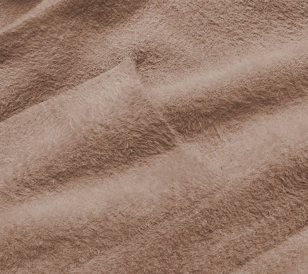 Długa wełniana narzutka alpaka z kapturem brązowa (M105)