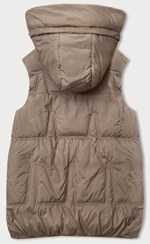 Puchowa kamizelka damska beżowa (B8153-12)