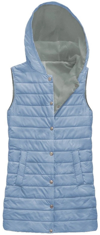 DŁUGA PIKOWANA KAMIZELKA NIEBIESKA (16769)