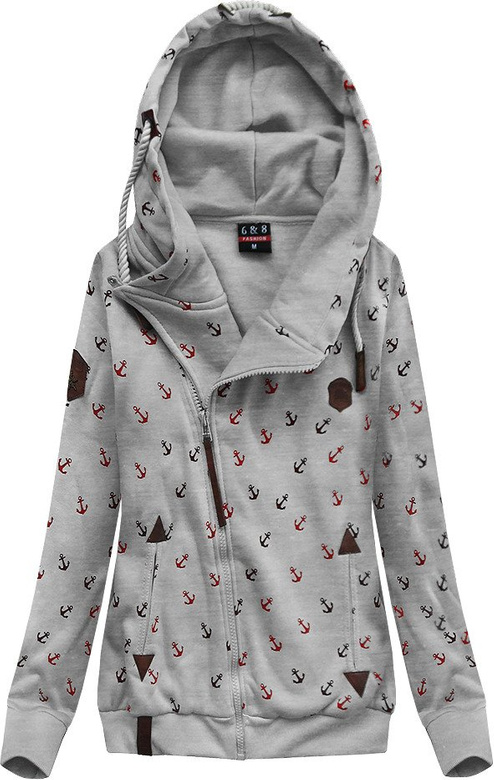 BLUZA Z KAPTUREM SZARA (X1910X)