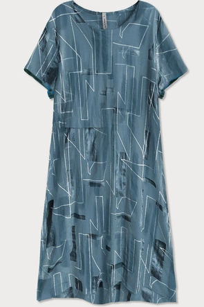 BAWEŁNIANA SUKIENKA OVERSIZE CIEMNONIEBIESKA (340ART)