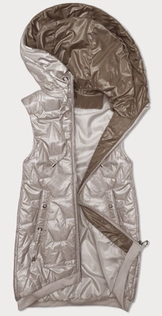 Bezrękawnik damski ze ściągaczem na dole S'West perłowy róż (B8240-51)