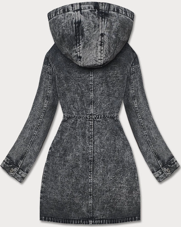 Jeansowa kurtka damska na guziki czarna (C187)