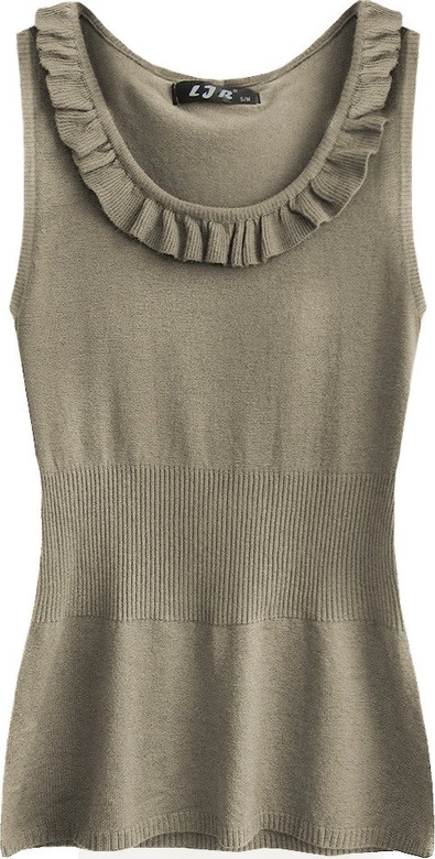 SWETERKOWA BLUZKA NA RAMIĄCZKACH KAKAOWA (1526)