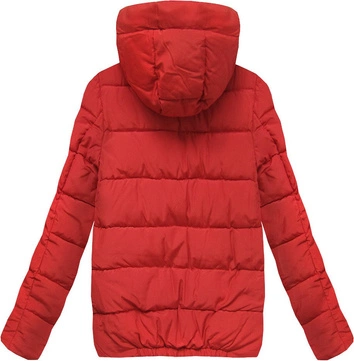 KRÓTKA KURTKA Z KAPTUREM CZERWONA (M8-526)