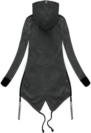 DŁUGA BLUZA Z KAPTUREM GRAFITOWA (1729)