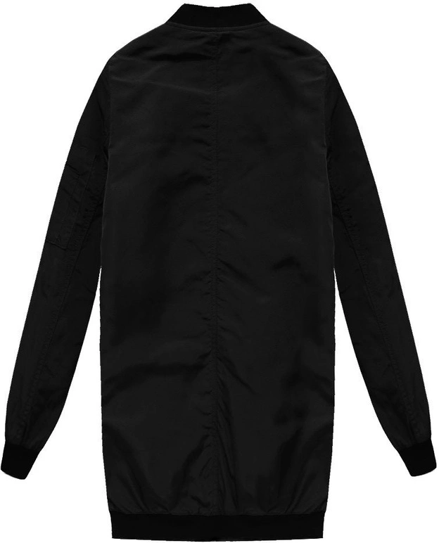 DŁUŻSZA KURTKA BOMBER CZARNA (S65112)