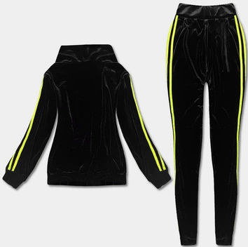 Sportowy komplet z legginsami czarny-limonka (YP-9967)